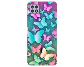 Husa Silicon Soft Upzz Print Compatibila Cu Samsung Galaxy A22 5G Model Colorfull Butterflies