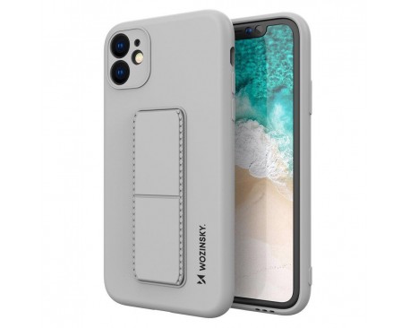 Husa Spate Wozinsky Compatibila Cu iPhone 7 / 8 / Se 2 ( 2020 ), Cu Stand Metalic Pe Spate, Protectie La Camera - Gri