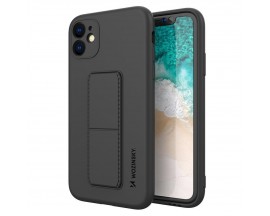 Husa Spate Wozinsky Compatibila Cu iPhone 7 / 8 / Se 2 ( 2020 ), Cu Stand Metalic Pe Spate, Protectie La Camera - Negru