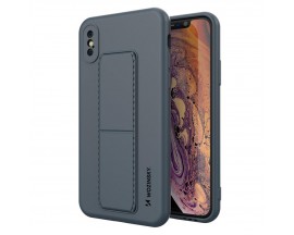 Husa Spate Wozinsky Compatibila Cu iPhone Xs / X, Cu Stand Metalic Pe Spate, Protectie La Camera - Navy Blue
