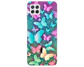 Husa Silicon Soft Upzz Print Compatibila Cu Samsung Galaxy A22 4G Model Colorfull Butterflies