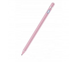 Stylus Upzz Tech Digital Pen Pentru Tablete iPad, Buton Touch, Roz