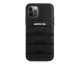 Husa Spate Premium Mercedes Amg Compatibila Cu iPhone 12 / 12 Pro Piele Naturala, Debossed Lines, Negru - 39013936