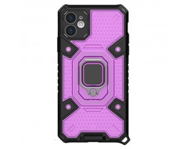 Husa Spate Upzz Techsuit Honeycomb Armor Cu Inel Metalic Compatibila Cu iPhone 11 Mov