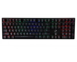 Tastatura gaming mecanica Dareu EK810 cu fir de 1.8m, conexiune USB, iluminat RGB, Switch-uri Red, Negru - 89909147