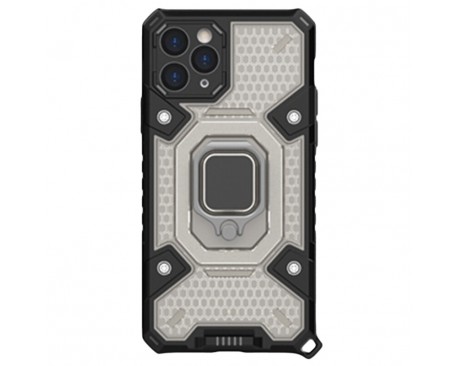 Husa Spate Upzz Techsuit Honeycomb Armor Cu Inel Metalic Compatibila Cu iPhone 11 Pro Max Negru