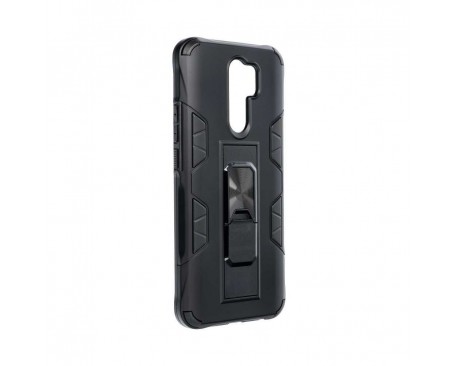 Husa Premium Upzz Defender Antishock Compatibila Cu Xiaomi Redmi 9 ,negru -stand Magnetic Pe Spate