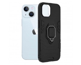 Husa Spate Upzz Techsuit Shield Cu Inel Metalic Compatibila Cu iPhone 13, Negru