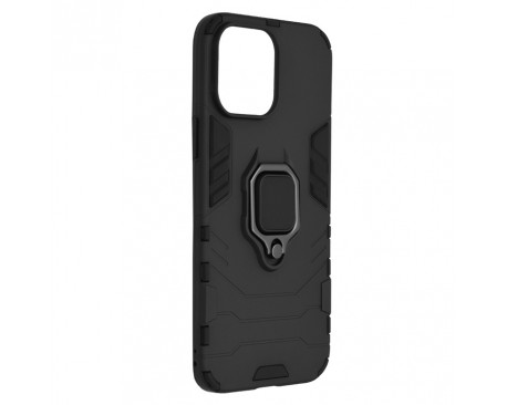 Husa Spate Upzz Techsuit Shield Cu Inel Metalic Compatibila Cu iPhone 13 Mini, Negru