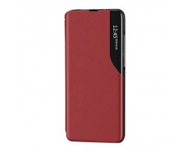 Husa Tip Carte Upzz Eco Book Compatibila Cu OnePlus Nord N200 5G, Piele Ecologica - Rosu