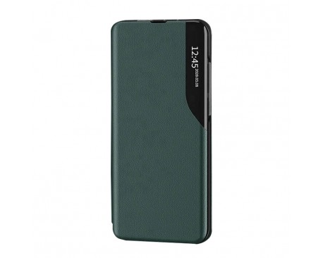 Husa Tip Carte Upzz Eco Book Compatibila Cu iPhone 13 Mini, Piele Ecologica, Verde Inchis