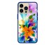 Husa Premium Spate Upzz Pro Anti Shock Compatibila Cu Iphone 13 Pro , Model Painted Butterflies 2, Rama Albastra