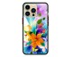 Husa Premium Spate Upzz Pro Anti Shock Compatibila Cu Iphone 13 Pro , Model Painted Butterflies 2, Rama Neagra