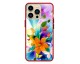 Husa Premium Spate Upzz Pro Anti Shock Compatibila Cu Iphone 13 Pro , Model Painted Butterflies 2, Rama Rosie