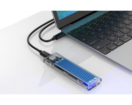 Rack Extern SSD M.2 NVMe V-NAND, Orico Albastru, USB Type-C, USB 3.0, Uasp, Trim, Transparent, Radiator - 61875851