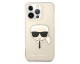 Husa Spate Karl Lagerfeld Compatibila Cu iPhone 13 Pro, Colectia Glitter Karl Head, Gold - 9027599