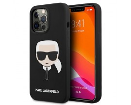 Husa Spate Karl Lagerfeld Compatibila Cu iPhone 13 Pro, Colectia Silicone Karl Head, Negru - 9027711