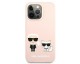 Husa Spate Karl Lagerfeld Compatibila Cu iPhone 13 Pro, Colectia Silicone Karl Si Choupette, Roz - 9027193