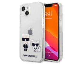 Husa Spate Karl Lagerfeld Compatibila Cu iPhone 13, Colectia Karl Si Choupette, Transparenta - 9027384