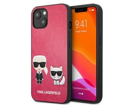 Husa Spate Karl Lagerfeld Compatibila Cu iPhone 13 Mini, Colectia Ikonik Karl Si Choupette, Piele, Rosu - 9027254