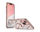 Husa Spate Supcase Comso Compatibila Cu iPhone 13, Cu Inel Pe Spate, Marble Roz