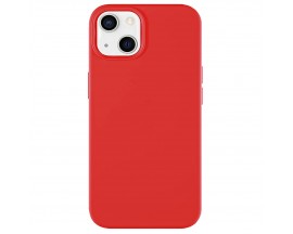 Husa Spate Upzz Beline Compatibila Cu iPhone 13, Silicon Soft, Protectie la Camera, Microfibra Interior, Rosu