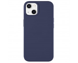 Husa Spate Upzz Beline Compatibila Cu iPhone 13 Mini, Silicon Soft, Protectie la Camera, Microfibra Interior, Albastru