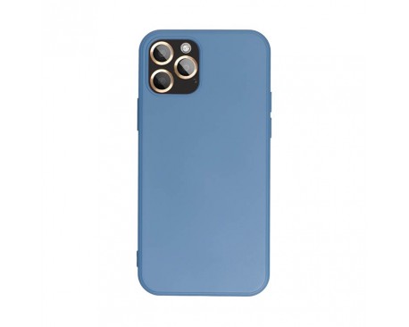 Husa Spate Forcell Silicon Lite Pentru iPhone 13 Mini, Alcantara La Interior, Albastru