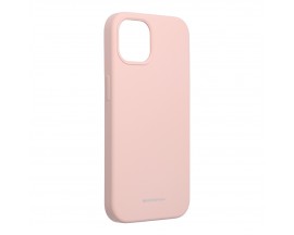 Husa Spate Mercury Silicone iPhone 13 Pro, Interior Alcantara , Pink