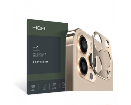 Protectie Camera Din Otel  Hofi Alucam Pro Compatibila Cu iPhone 13 Pro /  13 Pro Max, Gold
