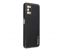 Husa Spate Cu Protectie La Camera Forcell Leather Compatibila Cu Samsung Galaxy A03s, Piele Ecologica, Negru