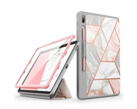 Husa Supcase Cosmo pentru Samsung Galaxy Tab S7 FE 5G 12.4 inch cu protectie display, Marble