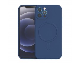 Husa Spate Upzz MagSafe Compatibila Cu iPhone 13 Pro Max, Microfibra La Interior, Compatibila Cu MagSafe, Albastru