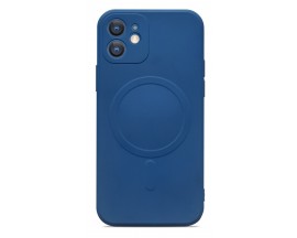 Husa Spate Upzz Magsafe Compatibila Cu iPhone 13, Microfibra La Interior, Albastru