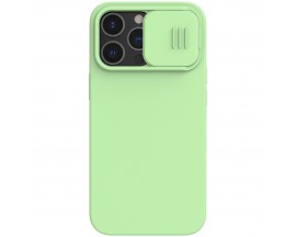 Husa  Nillkin Camshield Silky Silicone Compatibila Cu iPhone 13 Pro, Interior Microfibra, Verde