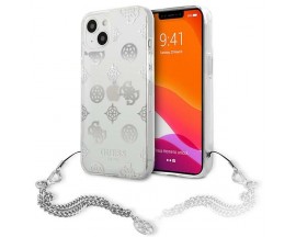 Husa Guess Compatibila Cu iPhone 13, Colectia Peony Chain, Silver - 024963