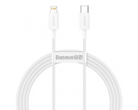 Cablu Date Incarcare Baseus Superior, USB Type C La Lightning, Lungime 1,5m, PD 20W,  Alb -  CATLYS-B02