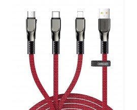 Cablu Date Incarcare Joyroom 3 in 1, USB  - Lightning / microUSB / USB Type C 3,5A 480 Mbps 1,3m Rosu (S-1335K4)