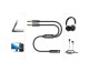 Cablu audio splitter Joyroom AUX mini mufa 3,5 mm (female) - 2x mini mufa 3,5 mm (male - microfon si casti) 0,2m negru (SY-A05)