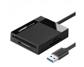 Adaptor Ugreen USB 3.0 SD / micro SD / CF / MS card reader, Negru - 833337